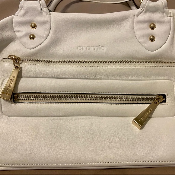 CROMIA Pure White Leather BAG PURSE SATCHEL - Brand NEW - GORGEOUS *TAKE A LOOK* - Picture 6 of 16